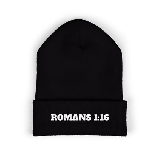 Embroidered Beanie - Romans 1:16