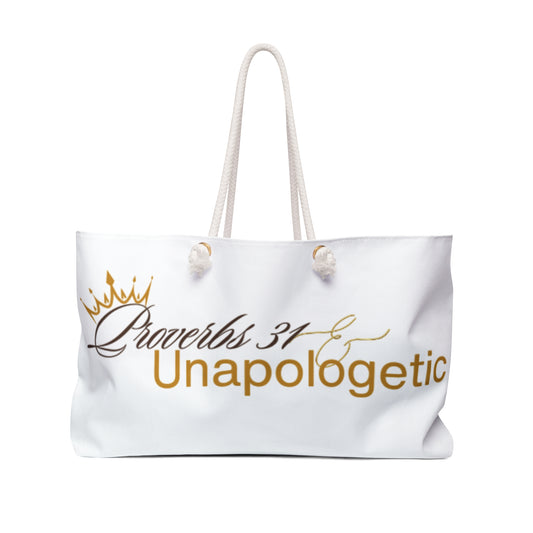 Proverbs 31 Unapologetic Weekender Bag - Stylish Tote for Travel & Everyday Use